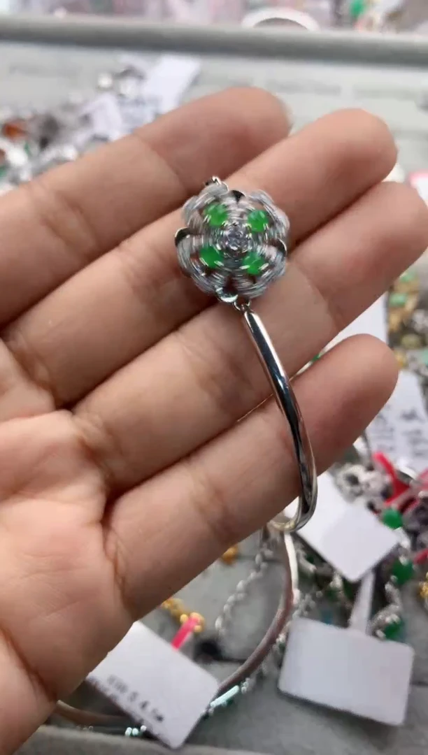 银S925镶嵌戒指翡翠666                   7