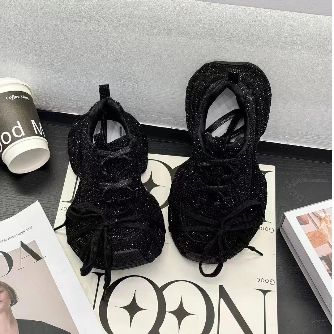 3XX巴黎满天星老爹鞋801女款厚底休闲透气时尚百搭潮流潮鞋满钻鞋