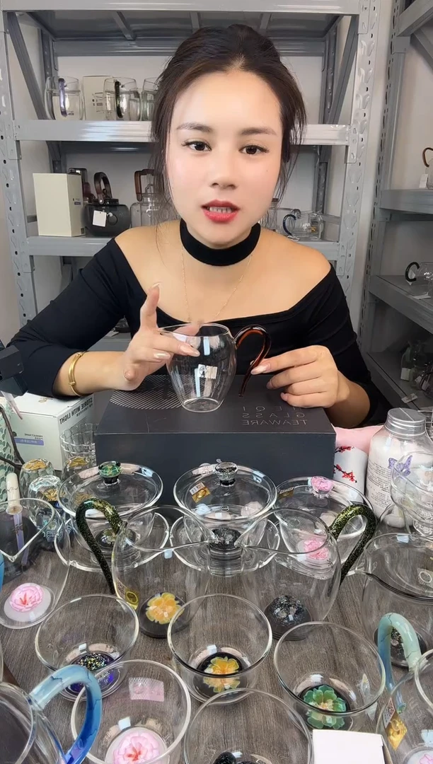 水晶玻璃无盖款睡***.禾器  怡然公道杯 琥珀色