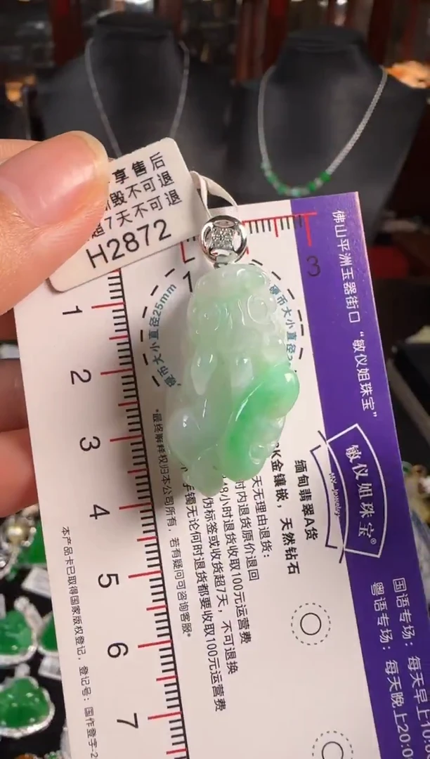 颈饰18K金镶嵌翡翠H2872貔貅