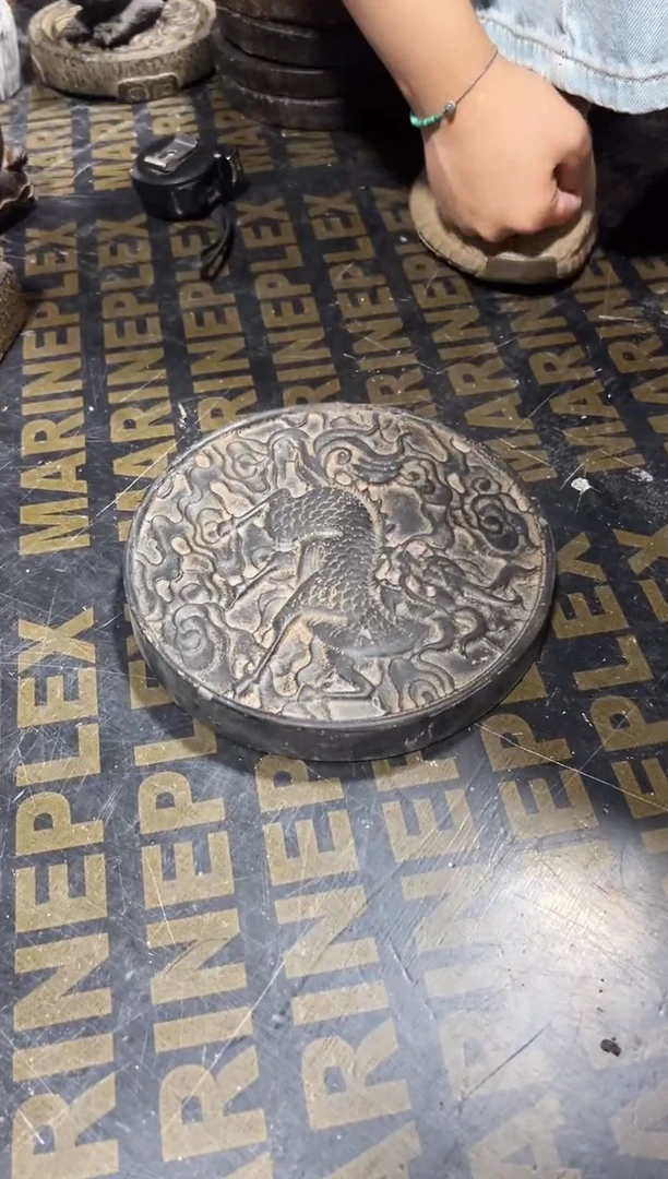 陶土【火山泥】麒麟圆盘