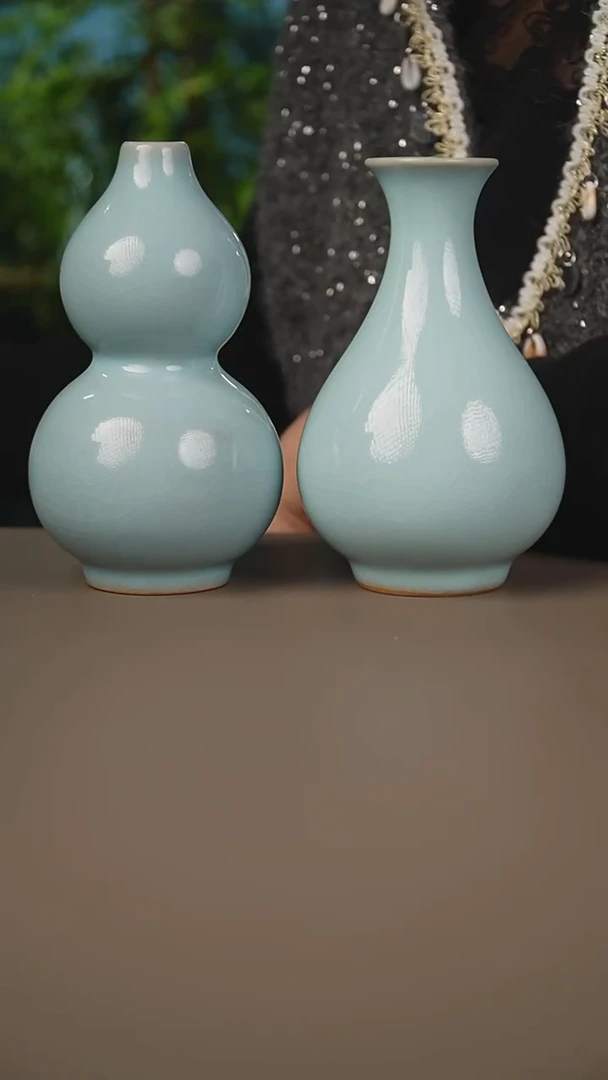 原矿釉天青瓶子二选一