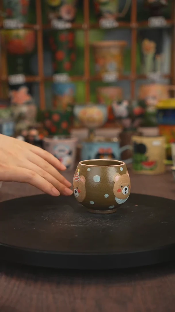 紫砂油画手绘釉下彩