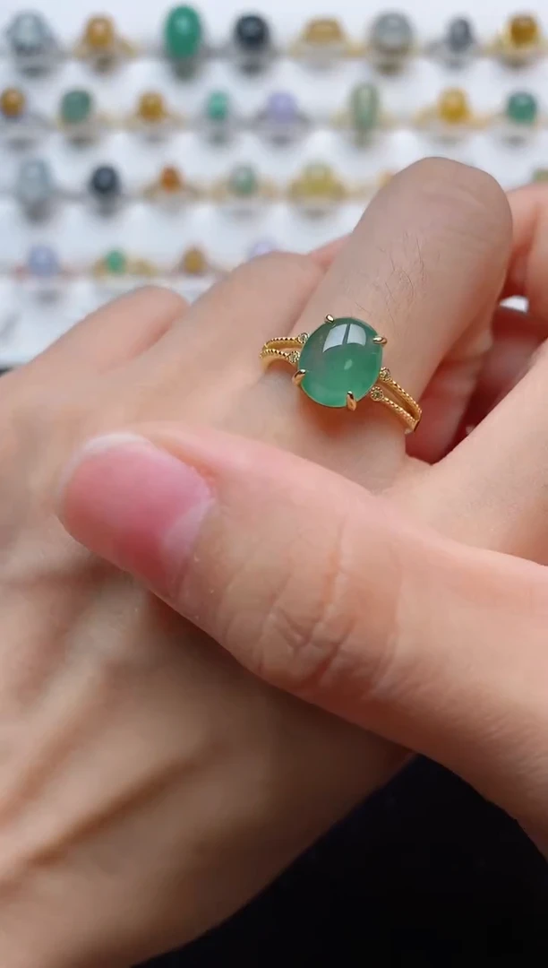 翡翠戒指银S925镶嵌...........
