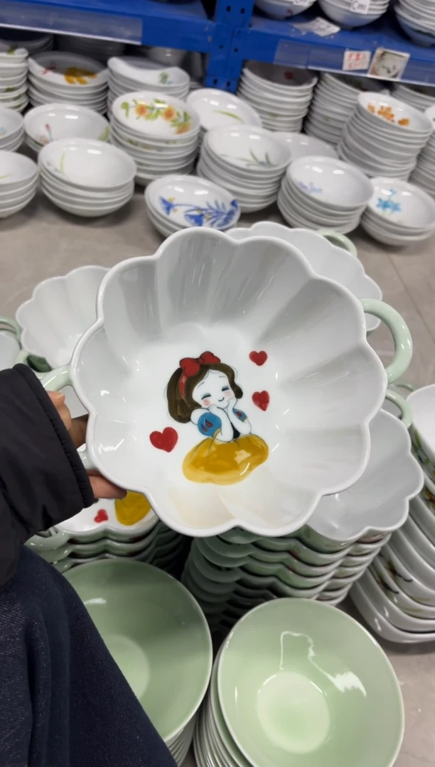 景德镇高温陶瓷食品级手绘釉中彩-南瓜汤碗