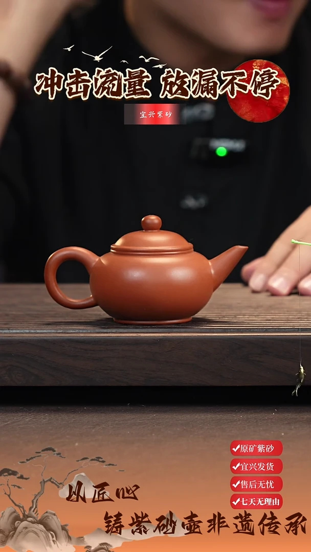 茶壶紫砂宜兴原矿紫砂壶 水平