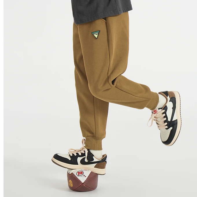 多多家9852【小山标.厚卫裤】中大童春秋男童精致小山三角标针织裤