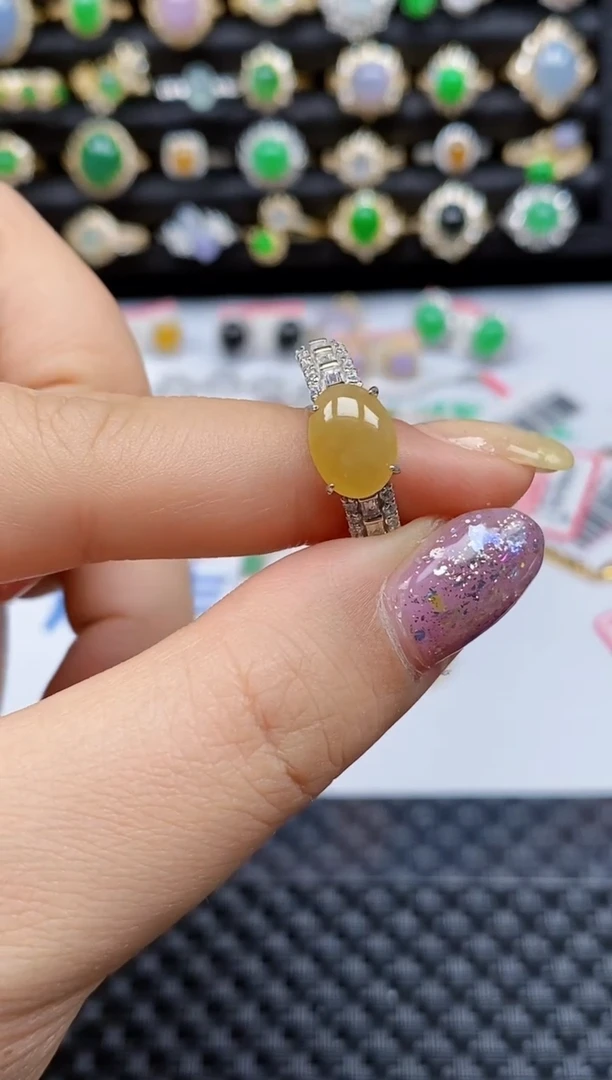银S925镶嵌戒指翡翠546