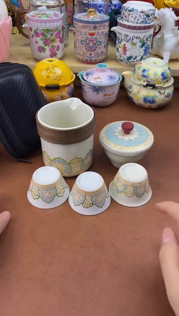 陶瓷茶具摆件旅行套组