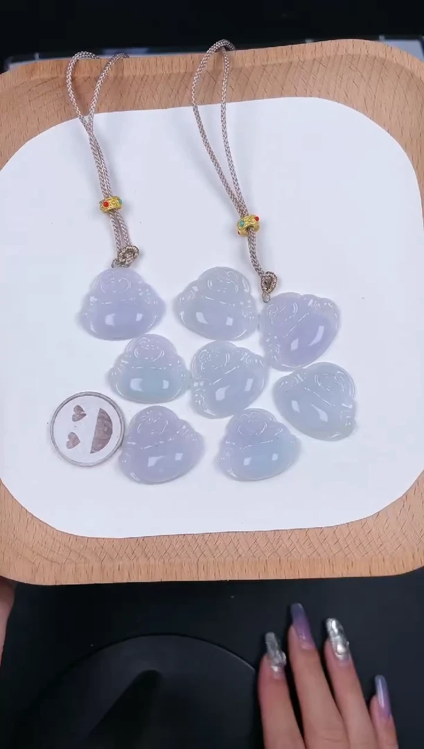 翡翠未镶嵌颈饰LA039翡翠细油冰淡粉小佛（多样性发其一）