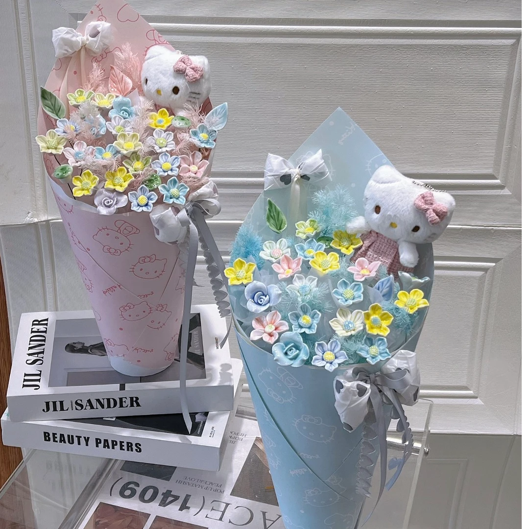 定制陶瓷花束生日花束陶瓷生日礼物成品创意礼物送女生