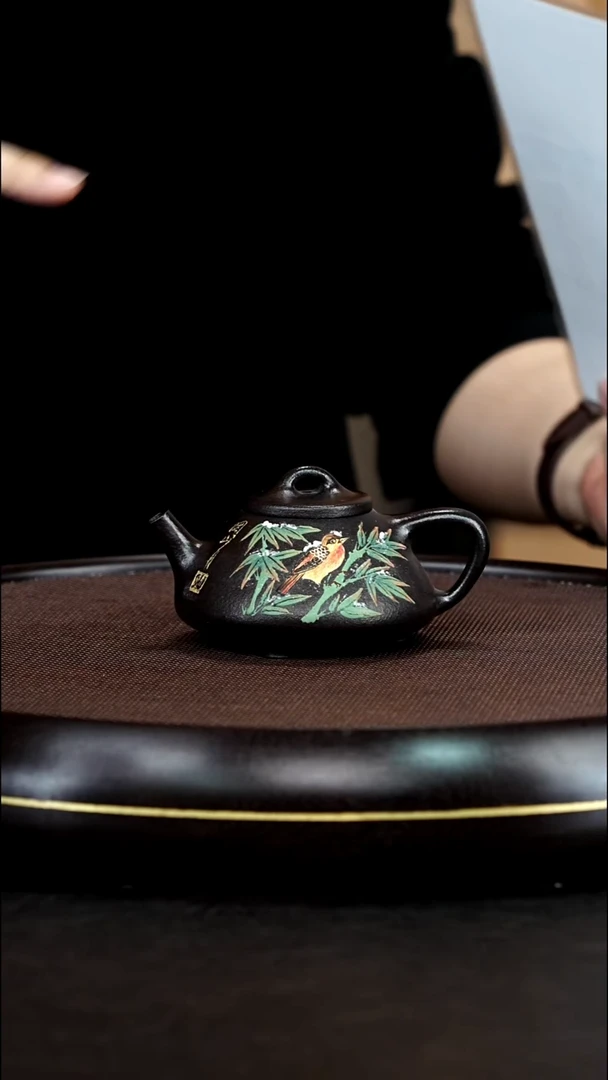 茶壶紫砂丁雪英紫砂作品77 子冶石瓢 蠡墅铁精 180cc