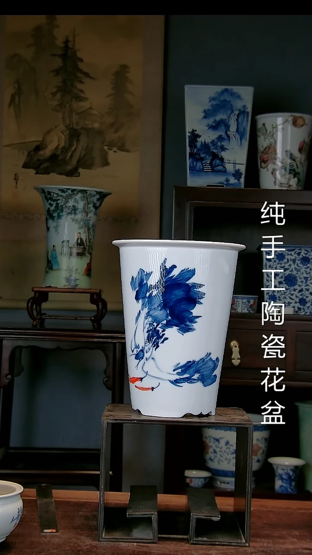 景德镇手工陶瓷花盆