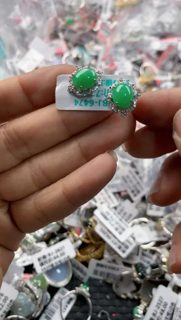 银S925镶嵌戒指翡翠181818----1