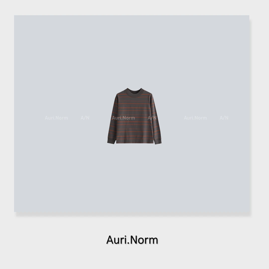 Auri.Norm【晨曦琥珀】简约百搭纯棉撞色条纹T恤小众设计师特别款