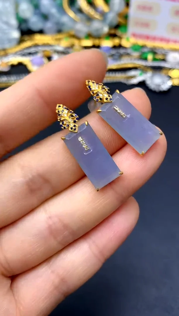 18K金镶嵌翡翠耳饰174-中国好珍宝