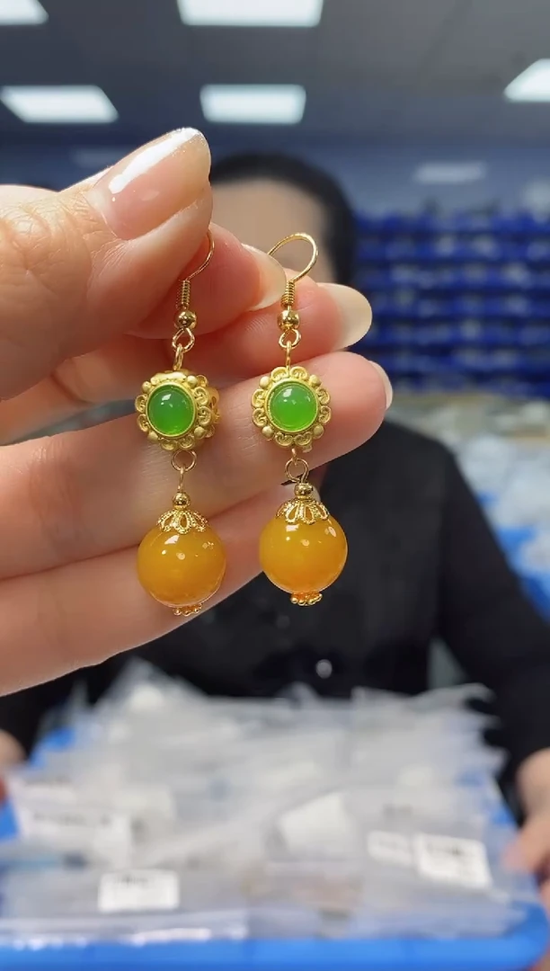 【闪购商品】玛瑙/玉髓耳坠未镶嵌K2095K2095