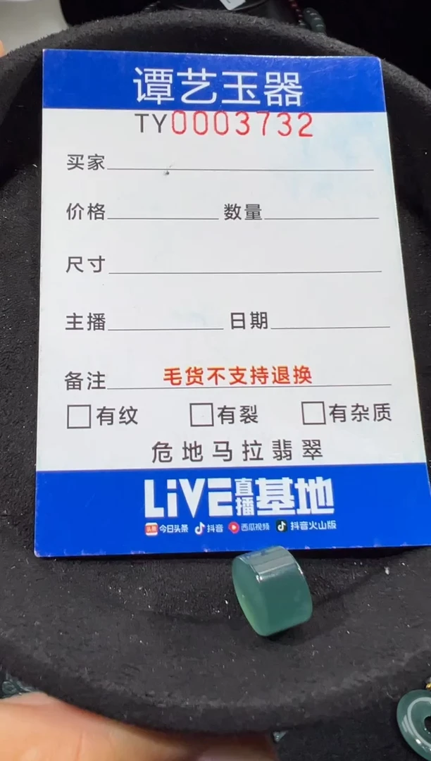 未镶嵌挂件翡翠中3732