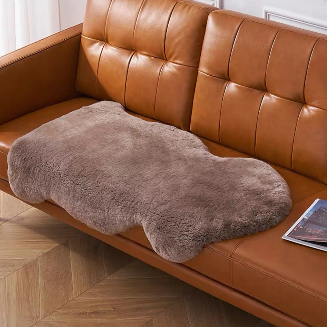 澳洲进口羊皮毛一体整张凳子坐垫羊皮冬季加厚真皮沙发座椅家用
