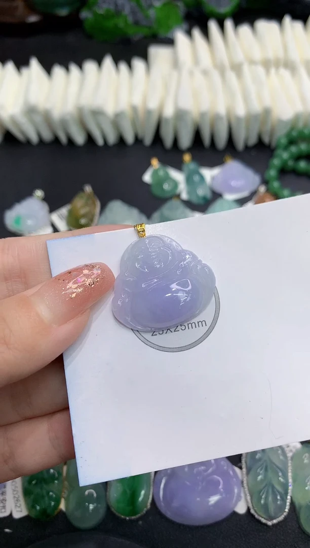 吊坠(不含链)18K金镶嵌翡翠11