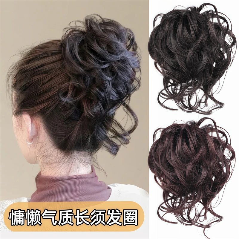 假发包盘发后脑勺法式优雅自然蓬松慵懒气质长须丸子旗袍摄影发饰
