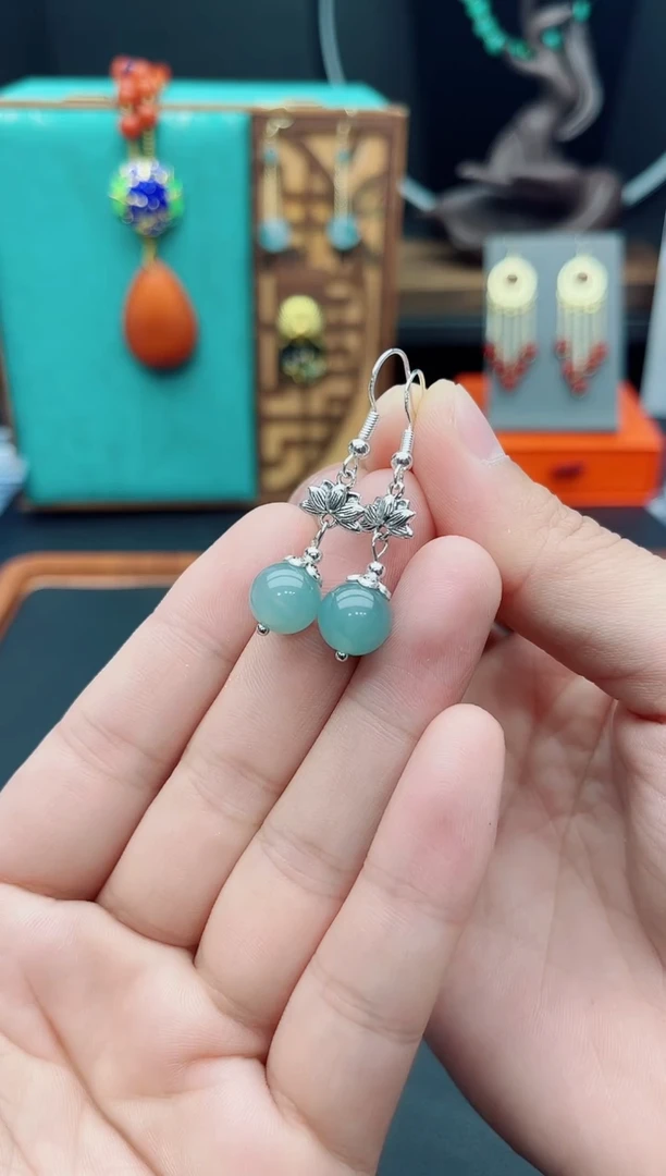 【闪购商品】玛瑙/玉髓耳钉银S925镶嵌237000