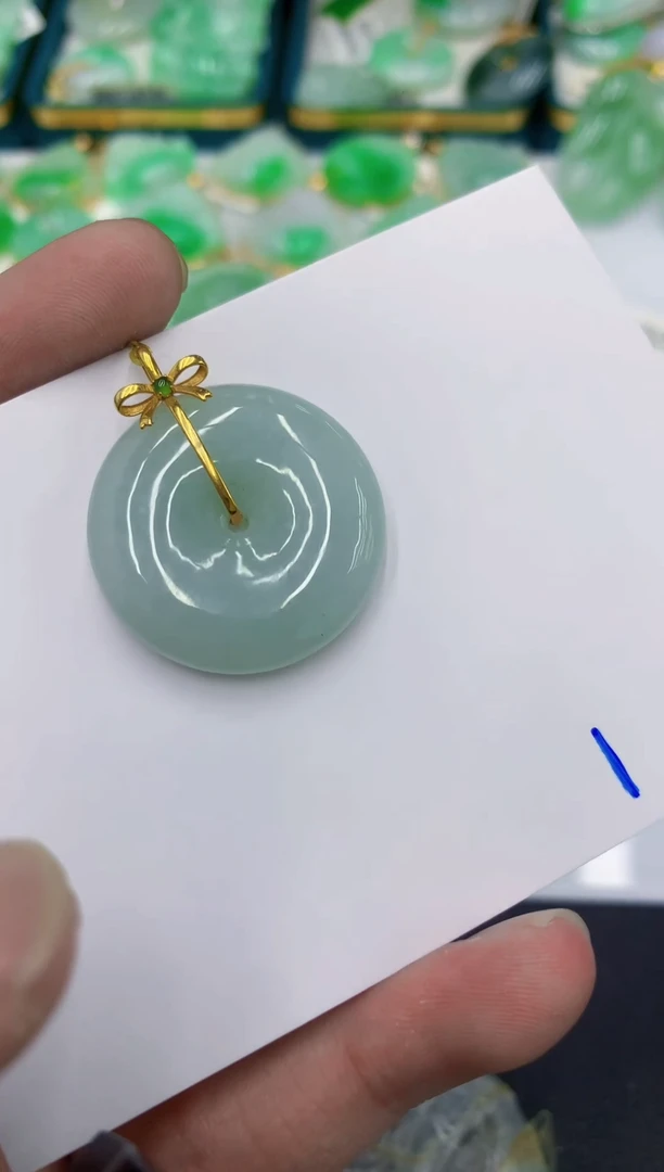 颈饰18K金镶嵌翡翠琴**欢111111