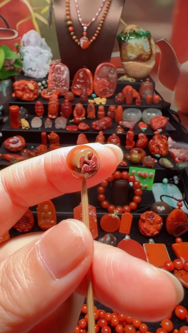 未镶嵌单珠南红玛瑙最***子单珠