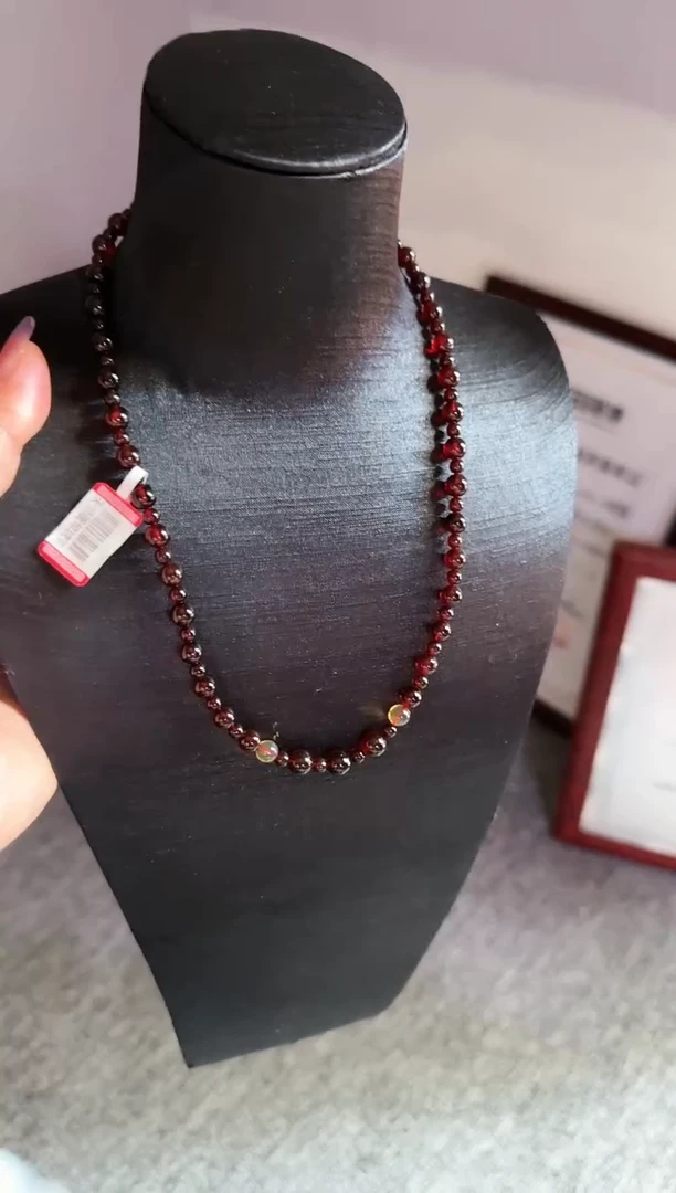 未镶嵌琥珀手链6mm缅甸琥珀微瑕血珀塔链妈妈链#25