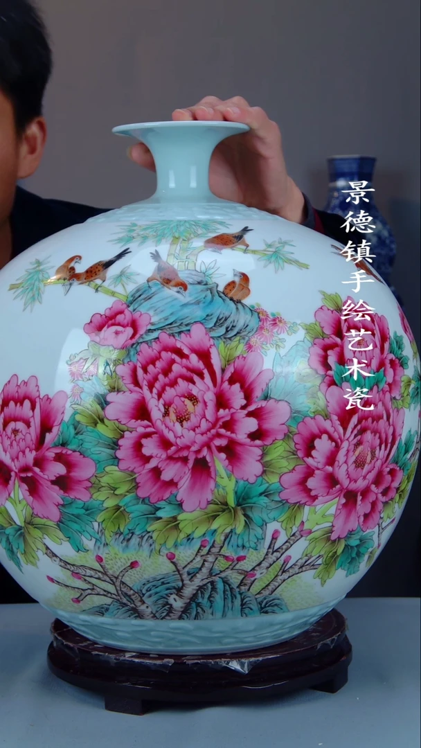 摆件陶瓷景德镇手工手绘陶瓷摆件65