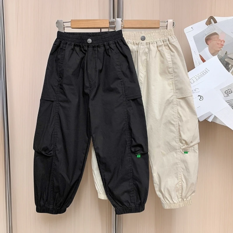 【春夏季薄款工装裤】儿童夏季长裤中大童洋气休闲裤防蚊裤宽松裤子