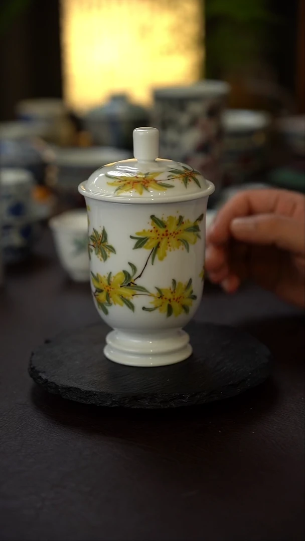 景德镇全手工手绘桂花蕴香杯
