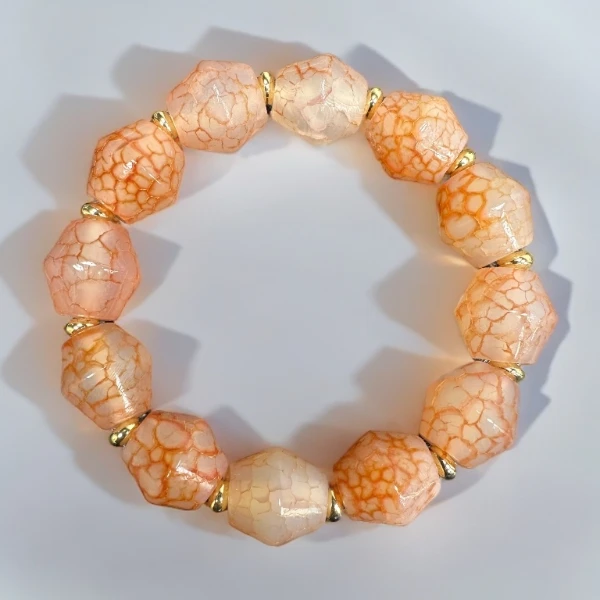 唐八菱玛瑙老型珠包浆特色油料手串卡14mm+