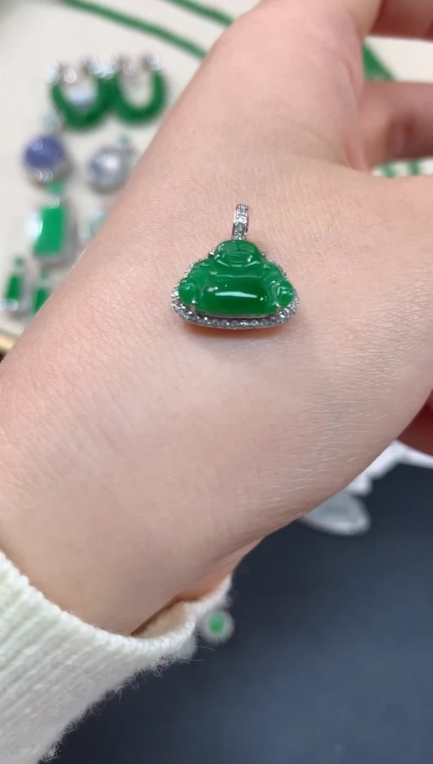 【闪购商品】翡翠吊坠(不含链)18K金镶嵌A128多样性发一件|2980