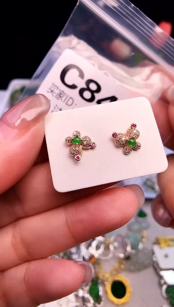 吊坠(不含链)银S925镶嵌翡翠1