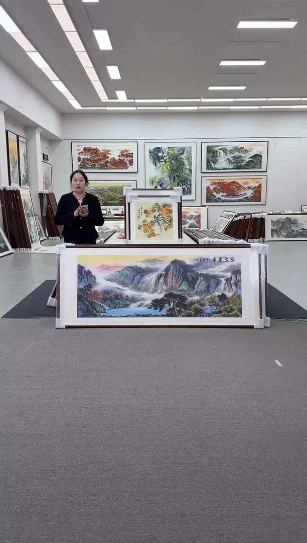 国画手绘   219*88  紫气东来