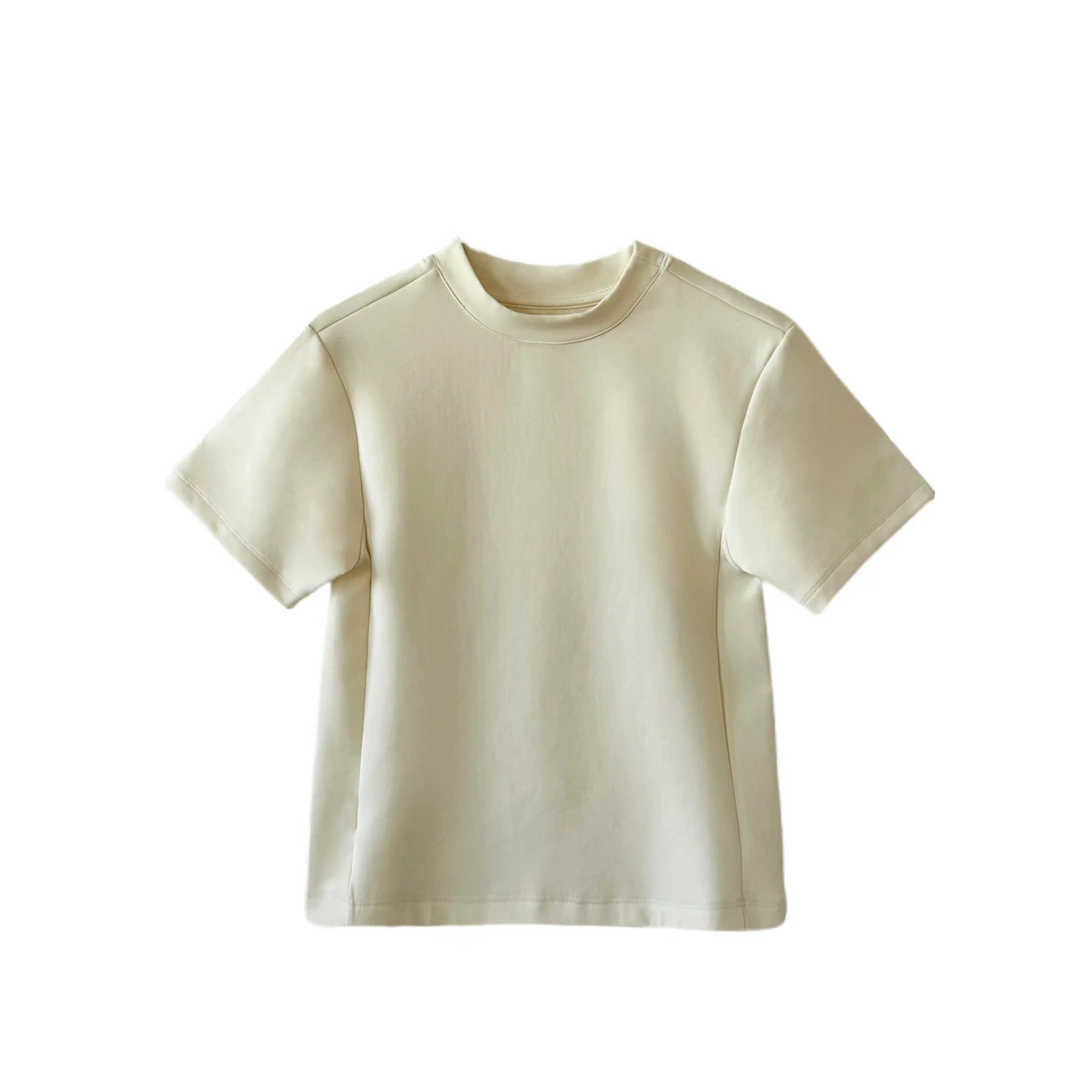SS25020  莱赛尔太空棉磨毛短袖T恤上衣