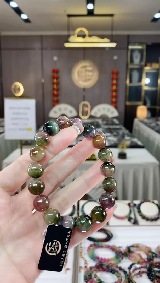 【闪购商品】碧玺西瓜单圈手串11mm+未镶嵌一物一证dan