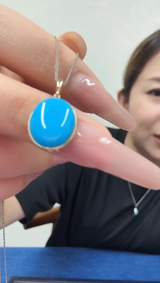 18K金镶嵌绿松石吊坠(不含链)美松 13