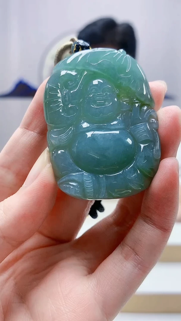 未镶嵌定制翡翠4917zm-毛货挂件72佛公