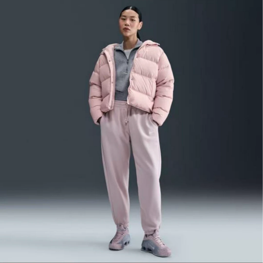 NIKE/耐克女款粉色连帽保暖时尚运动休闲羽绒服IH0728-667