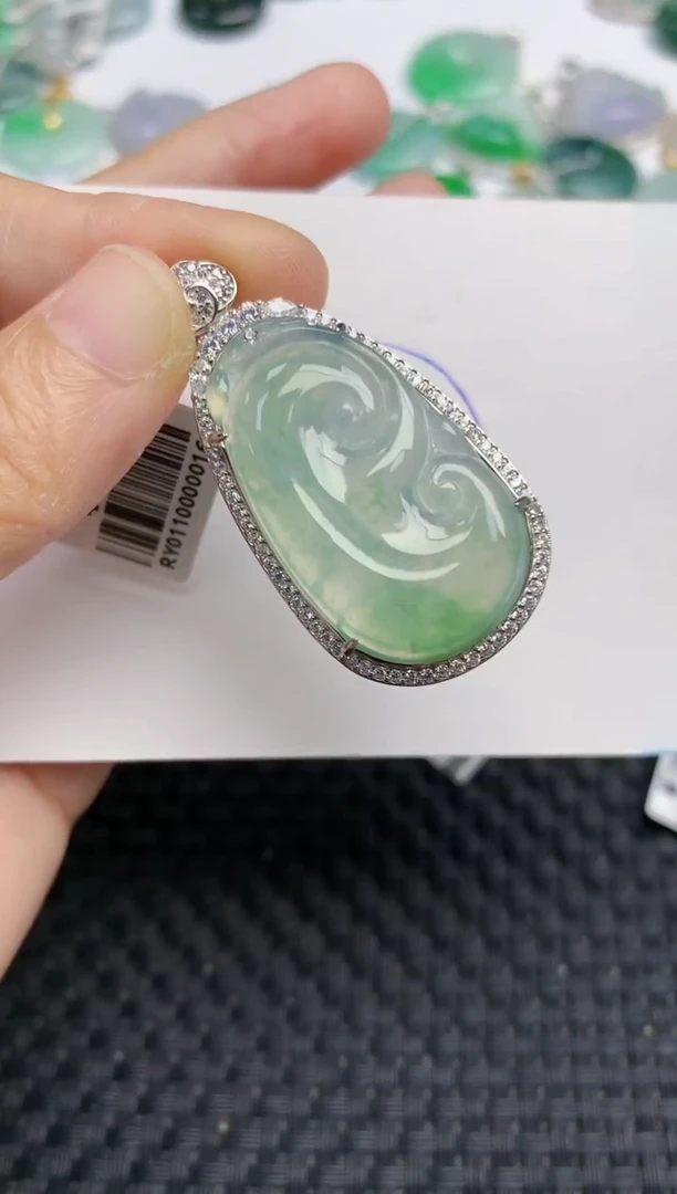 颈饰未镶嵌翡翠天然缅甸A货翡翠百元以上9元证书费自理