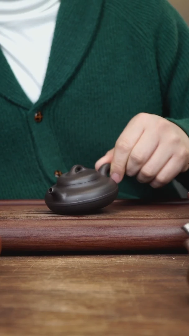 【闪购商品】紫砂茶壶140ml 助工HL线圆  紫泥还原烧