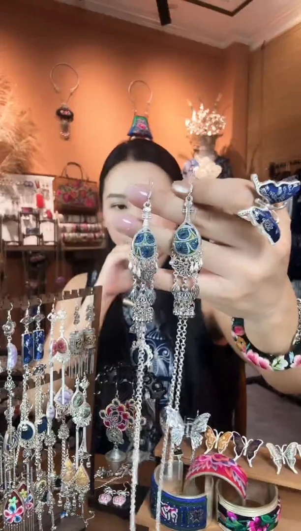 刺绣纯手工民族风耳环