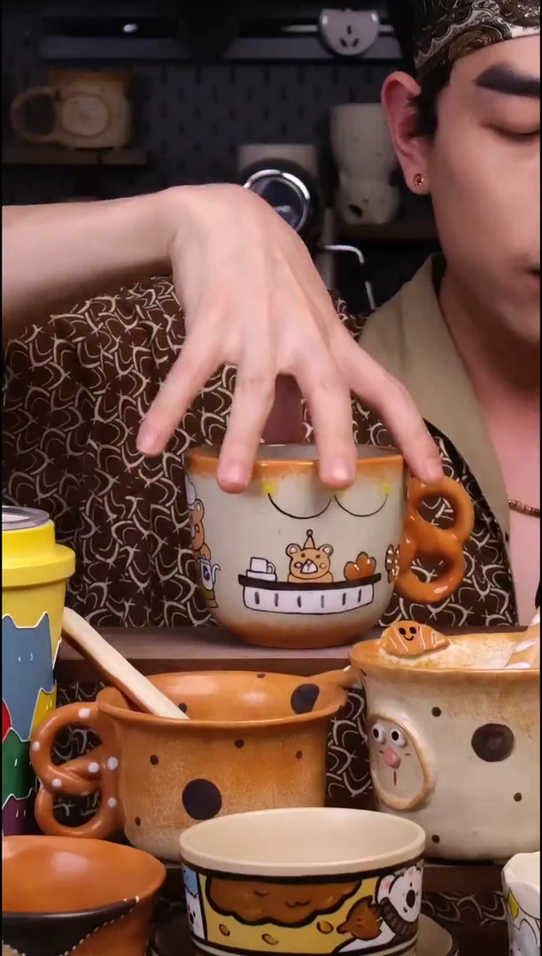 杯子景德镇可爱设计师款陶瓷