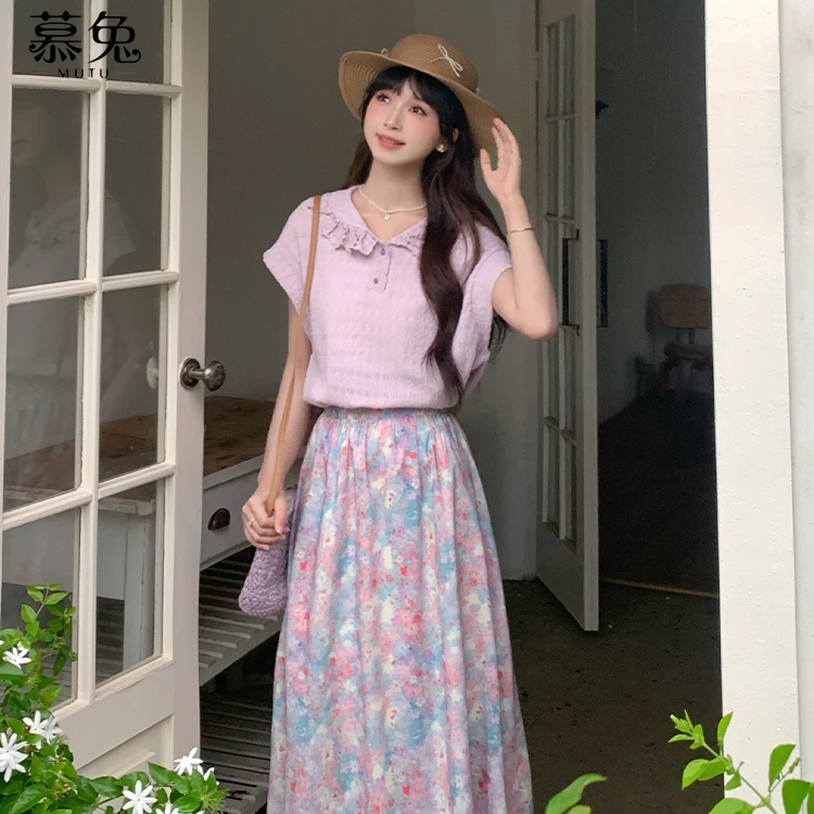 甜美小个子娃娃领短袖衬衫女2025夏季新款设计感小众宽松上衣