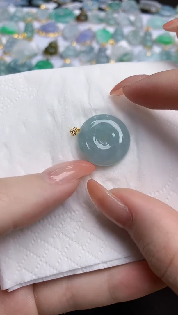 【闪购商品】翡翠颈饰18K金镶嵌天然缅甸翡翠A货