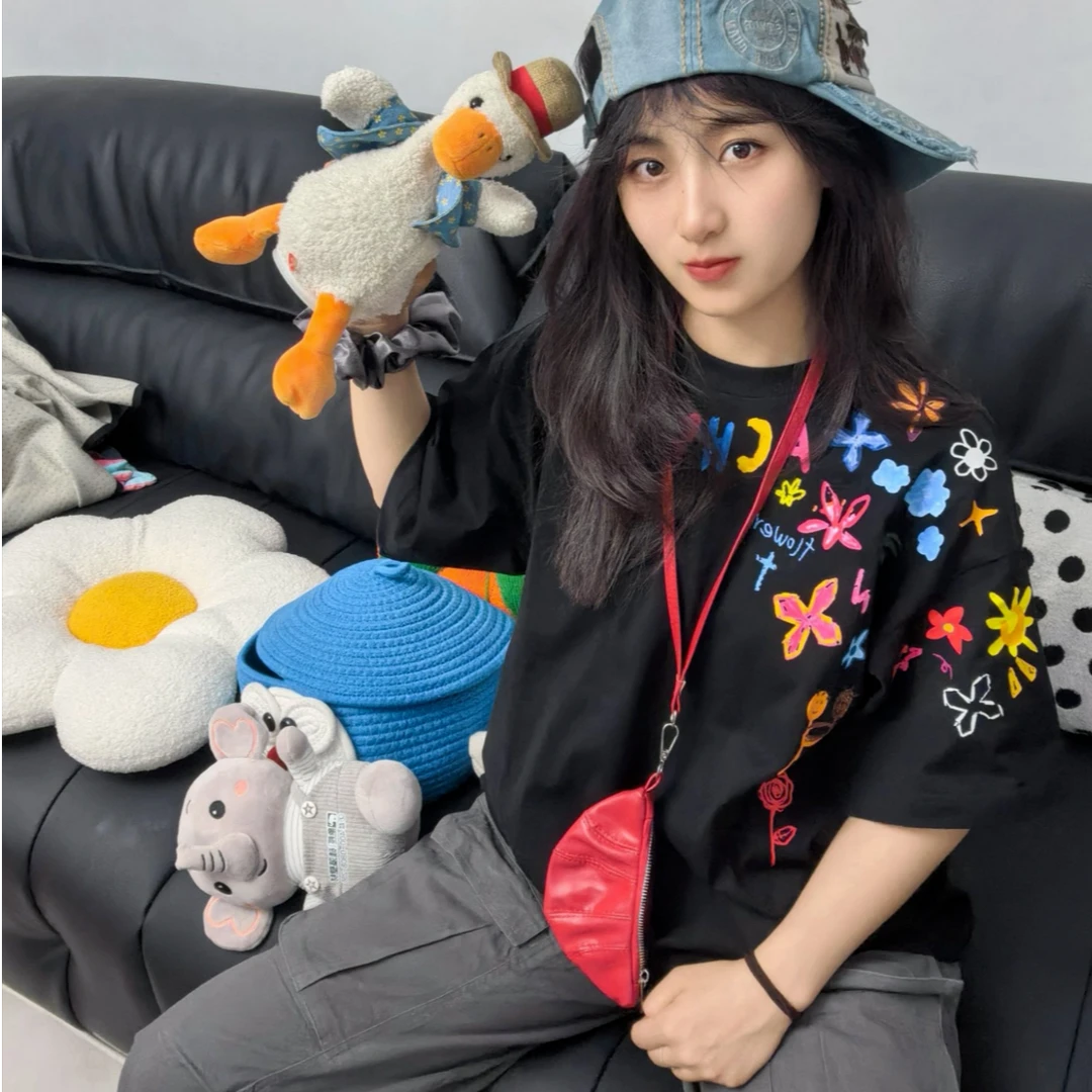 PP-24新国潮(Ac涂鸦项链)男女同款宽松潮流百搭半袖