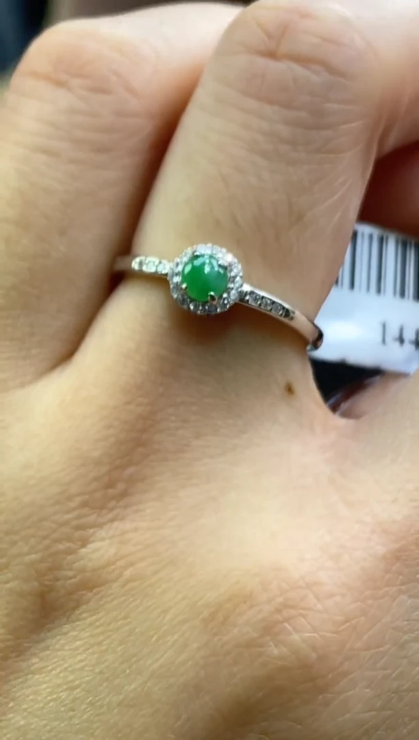 颈饰银S925镶嵌翡翠净货14446