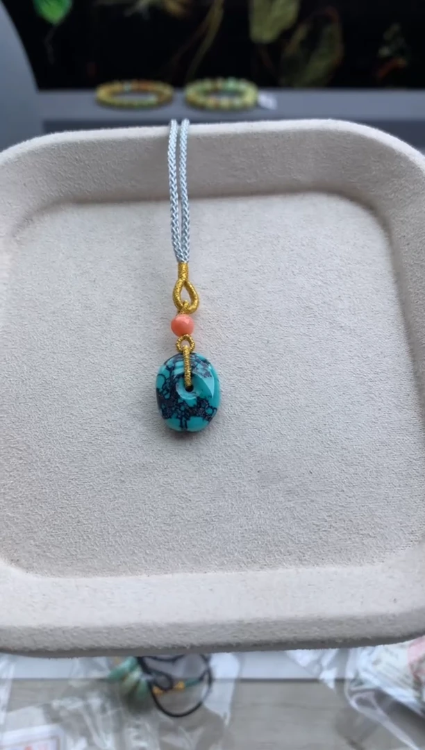 未镶嵌绿松石锁骨链茜.W197